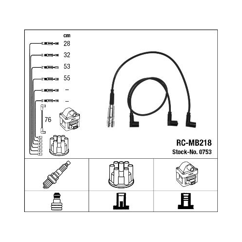 1 Ignition Cable Kit NGK 0753