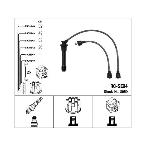1 Ignition Cable Kit NGK 8059 SUZUKI