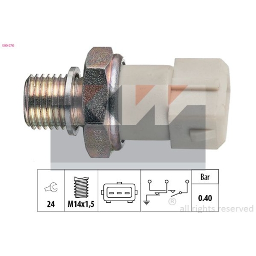 1 Oil Pressure Switch KW 500 070 Made in Italy - OE Equivalent OPEL