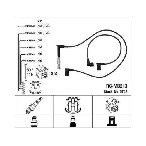 1 Ignition Cable Kit NGK 0748