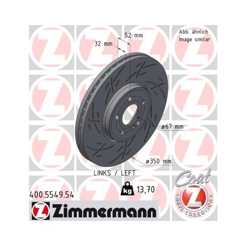 1 Brake Disc ZIMMERMANN 400.5549.54 BLACK Z MERCEDES-BENZ