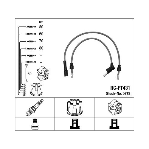 1 Ignition Cable Kit NGK 0678 ALFA ROMEO FIAT LADA LANCIA FERRARI MASERATI
