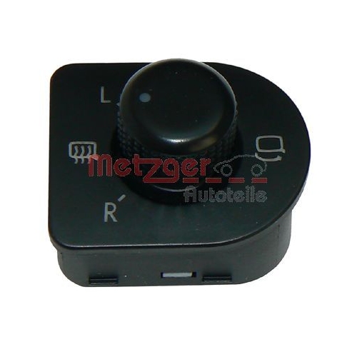 1 Switch, exterior rearview mirror adjustment METZGER 0916065 VAG