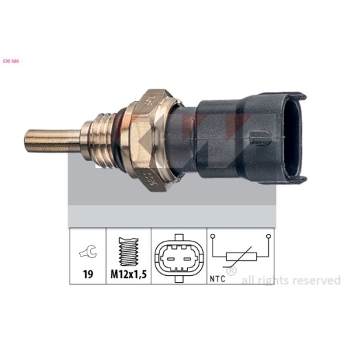 1 Sensor, coolant temperature KW 530 386 Made in Italy - OE Equivalent CHEVROLET