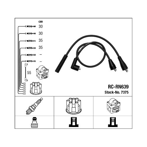 1 Ignition Cable Kit NGK 7375