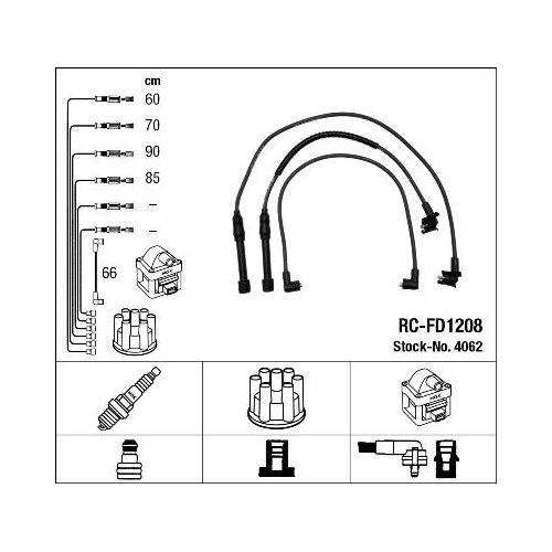 1 Ignition Cable Kit NGK 4062 FORD HYUNDAI KIA