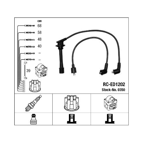 1 Ignition Cable Kit NGK 0350 DAIHATSU
