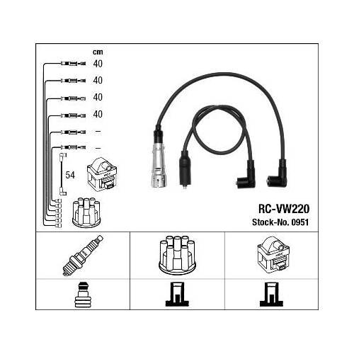 1 Ignition Cable Kit NGK 0951