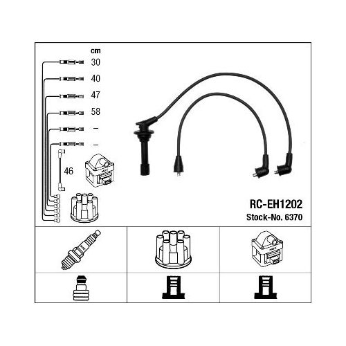 1 Ignition Cable Kit NGK 6370 HONDA