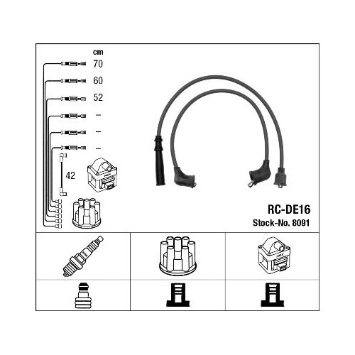 1 Ignition Cable Kit NGK 8091 DAIHATSU