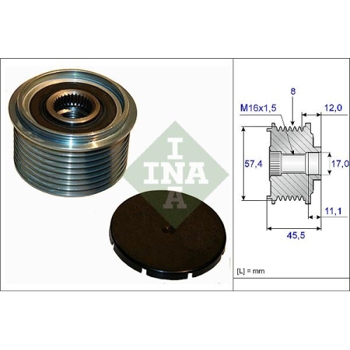 1 Alternator Freewheel Clutch INA 535 0069 10 MERCEDES-BENZ
