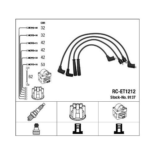 1 Ignition Cable Kit NGK 9137 TOYOTA LEXUS