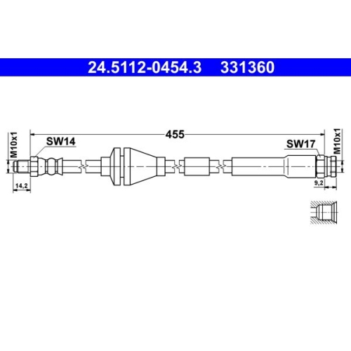 Bremsschlauch ATE 24.5112-0454.3 FIAT