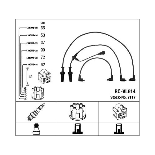 1 Ignition Cable Kit NGK 7117