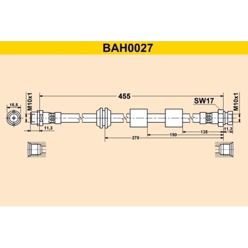 Bremsschlauch BARUM BAH0027 FORD SEAT VAG