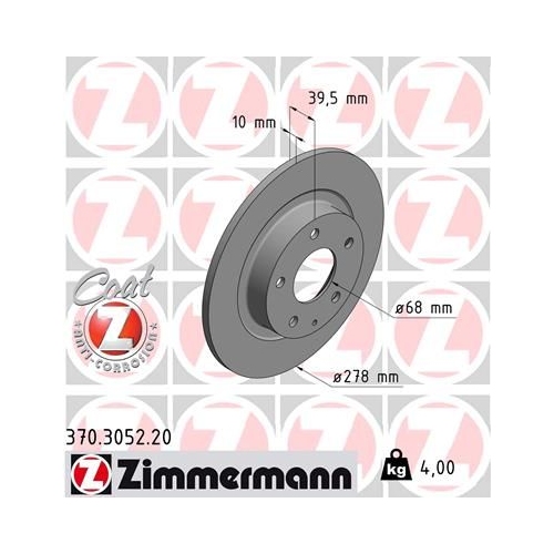 2 Brake Disc ZIMMERMANN 370.3052.20 COAT Z MAZDA