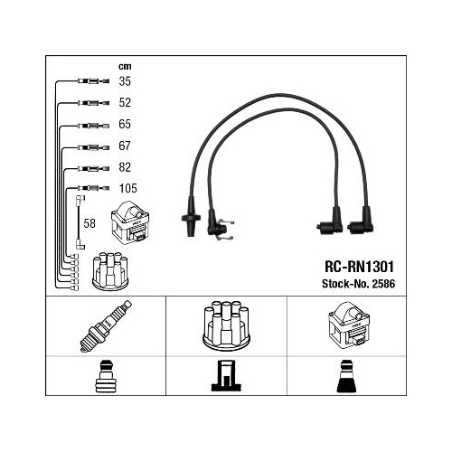 1 Ignition Cable Kit NGK 2586 RENAULT DACIA