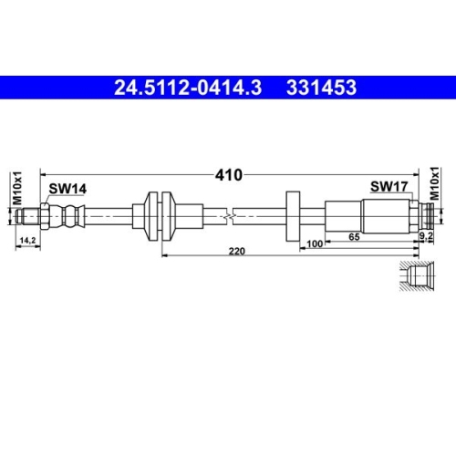 Bremsschlauch ATE 24.5112-0414.3 FIAT