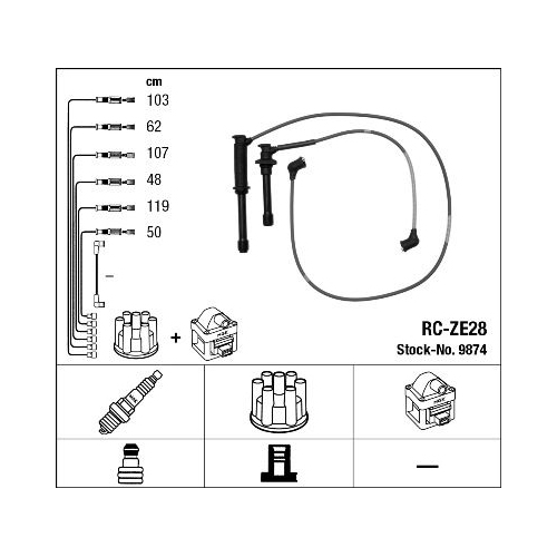 1 Ignition Cable Kit NGK 9874 MAZDA
