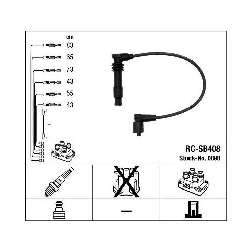 1 Ignition Cable Kit NGK 0898 SAAB