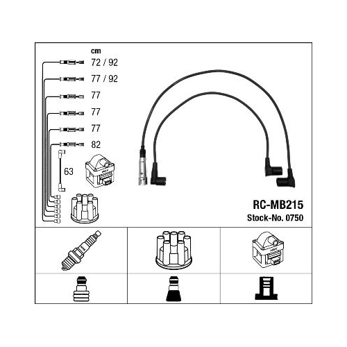 1 Ignition Cable Kit NGK 0750