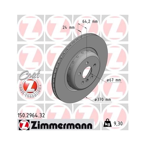 1 Brake Disc ZIMMERMANN 150.2964.32 FORMULA F COAT Z BMW
