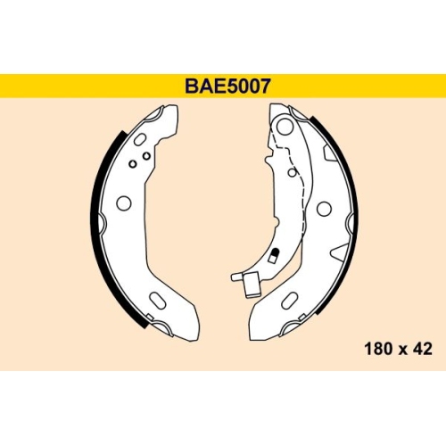 1 Brake Shoe Set BARUM BAE5007 MERCEDES-BENZ