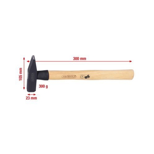 KS TOOLS Fitters hammer, hickory handle, 300g 142.1330