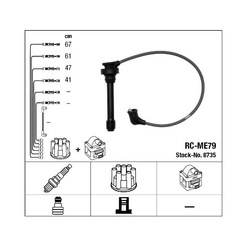 1 Ignition Cable Kit NGK 8735 MITSUBISHI