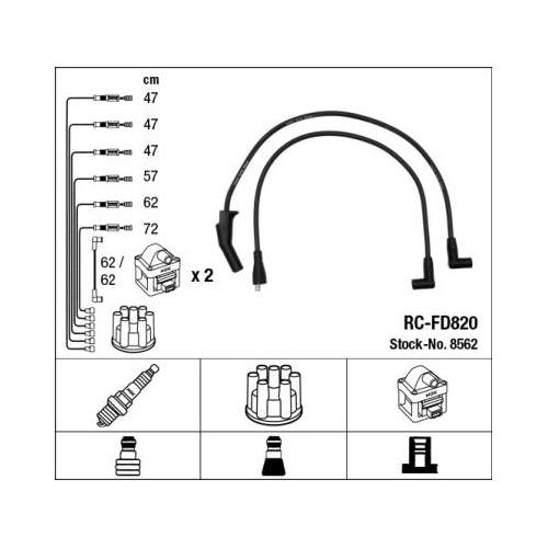 1 Ignition Cable Kit NGK 8562