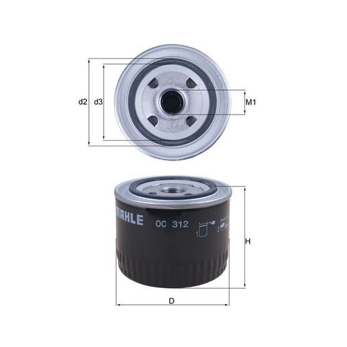 1 Oil Filter MAHLE OC 312 MG ROVER LAND ROVER