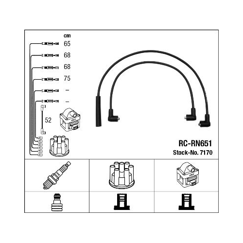 1 Ignition Cable Kit NGK 7170