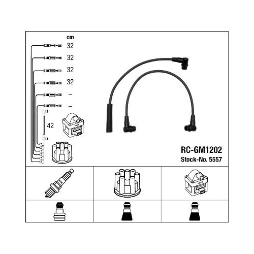 1 Ignition Cable Kit NGK 5557 CHRYSLER DODGE JEEP