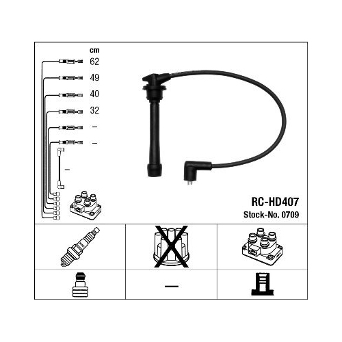 1 Ignition Cable Kit NGK 0709 HYUNDAI KIA