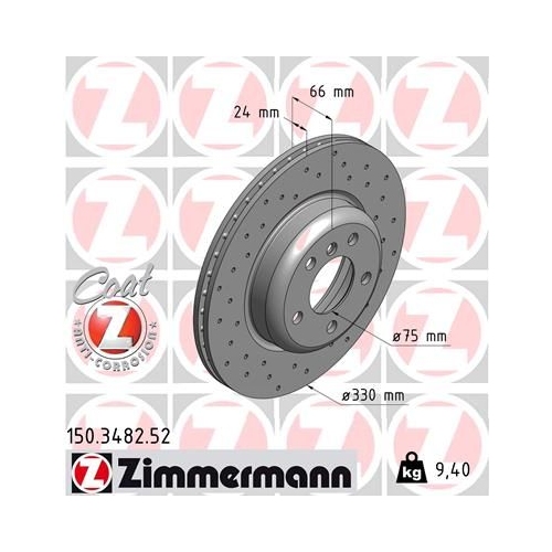 2 Brake Disc ZIMMERMANN 150.3482.52 SPORT BRAKE DISC COAT Z BMW BMW (BRILLIANCE)