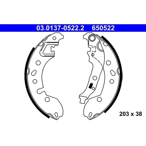 1 Brake Shoe Set ATE 03.0137-0522.2 RENAULT SMART