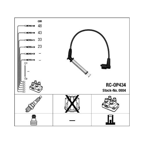 1 Ignition Cable Kit NGK 0804 OPEL GENERAL MOTORS
