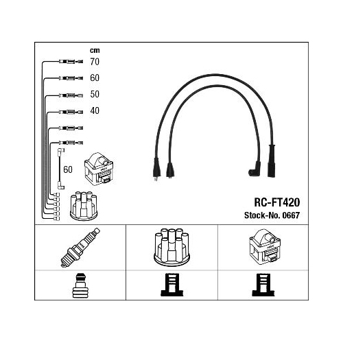 1 Ignition Cable Kit NGK 0667