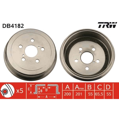 Bremstrommel TRW DB4182 TOYOTA