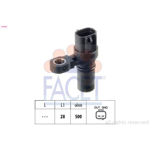 RPM Sensor, automatic transmission FACET 9.0441 Made in Italy - OE Equivalent