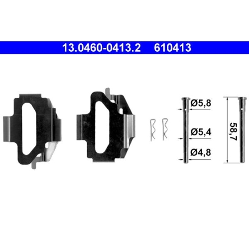 1 Accessory Kit, disc brake pad ATE 13.0460-0413.2