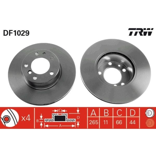 2 Brake Disc TRW DF1029 RENAULT