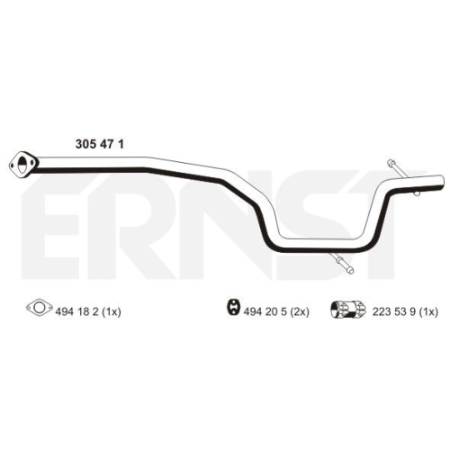 1 Exhaust Pipe ERNST 305471 FORD