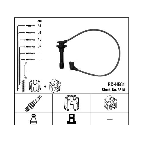 1 Ignition Cable Kit NGK 8518 HONDA