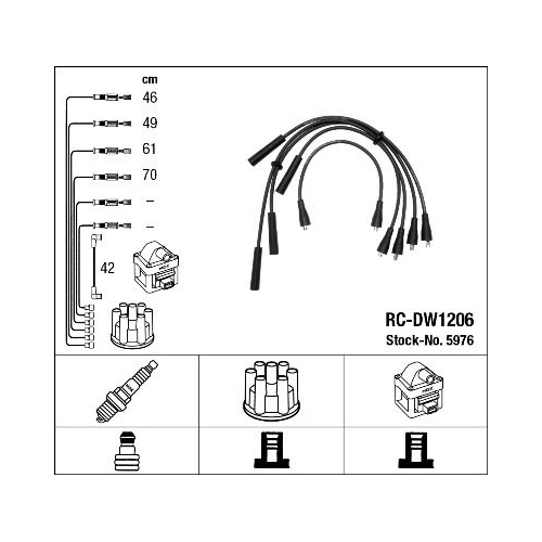 1 Ignition Cable Kit NGK 5976 FSO