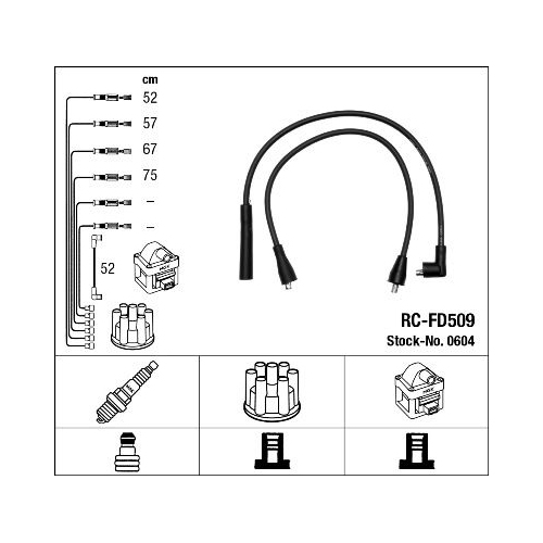 1 Ignition Cable Kit NGK 0604