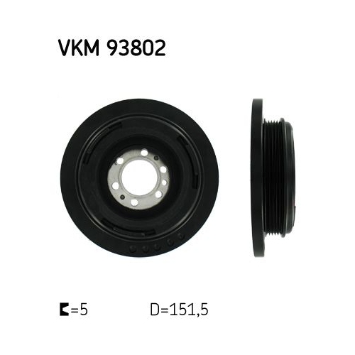 1 Belt Pulley, crankshaft SKF VKM 93802 BMW