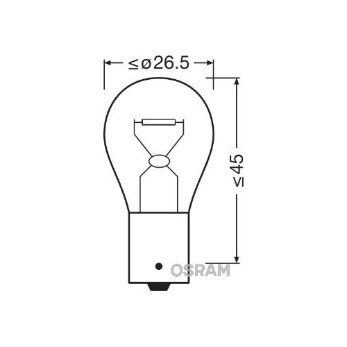 Incandescent lightbulb OSRAM PY21W 21W / 12V Socket Version: BAU15s (7507ULT-02B)