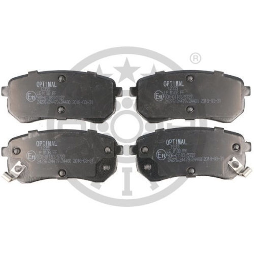 4 Brake Pad Set, disc brake OPTIMAL BP-12355 HYUNDAI KIA