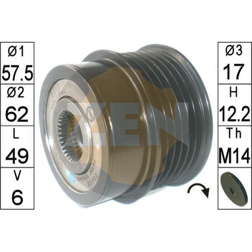 1 Alternator Freewheel Clutch ERA ZN6013 Overrunning Alternator Decopuler (OAD)